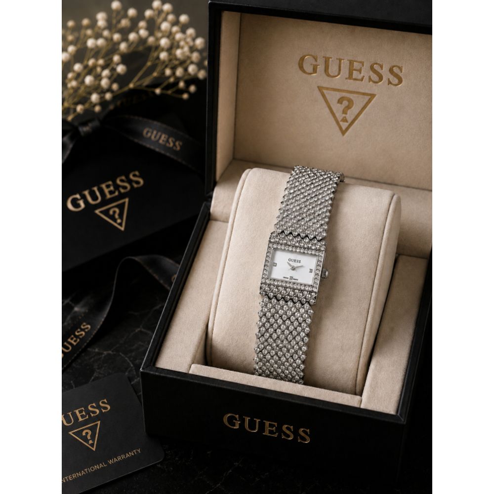 GUESS JUMBO LADY DIAMOND SILVER WHITE 926