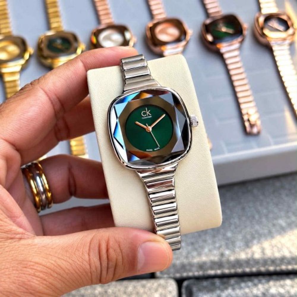 CALVIN KLINE_LADIES_SILVER-GREEN