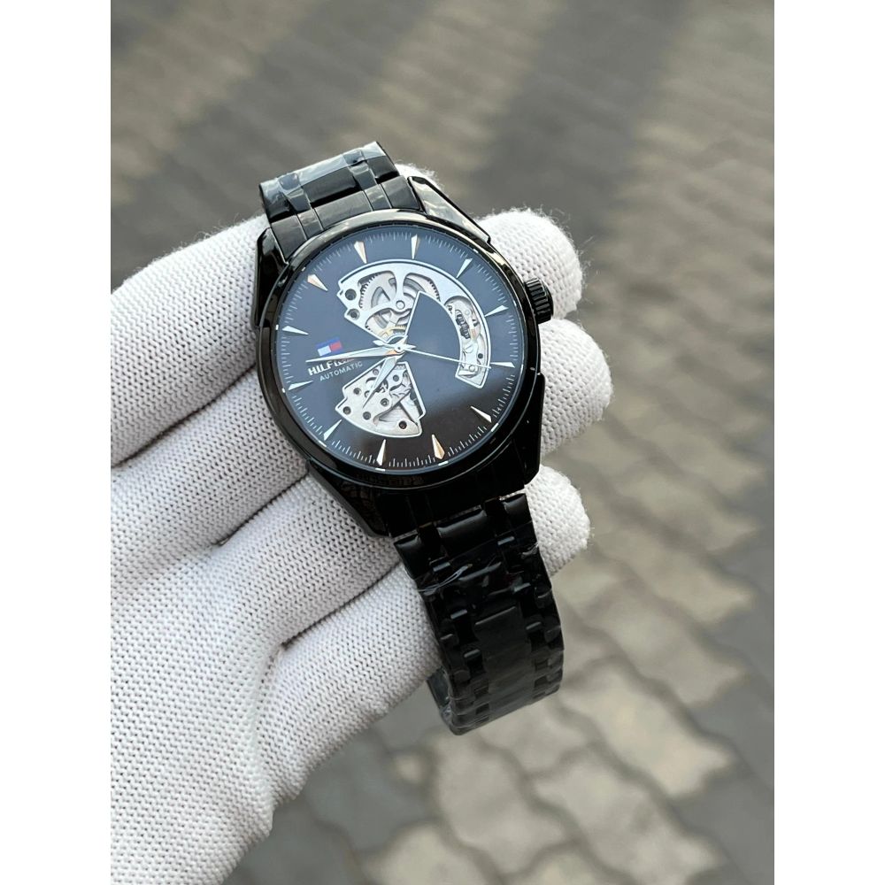 Tomm_y Hilfiger Automatic Skeleton Black