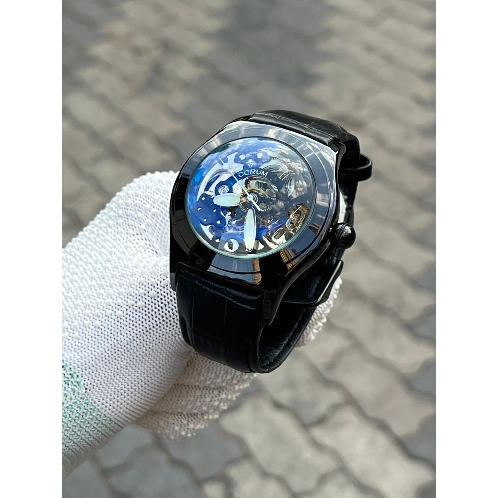 Corum Automatic Black Leather Belt