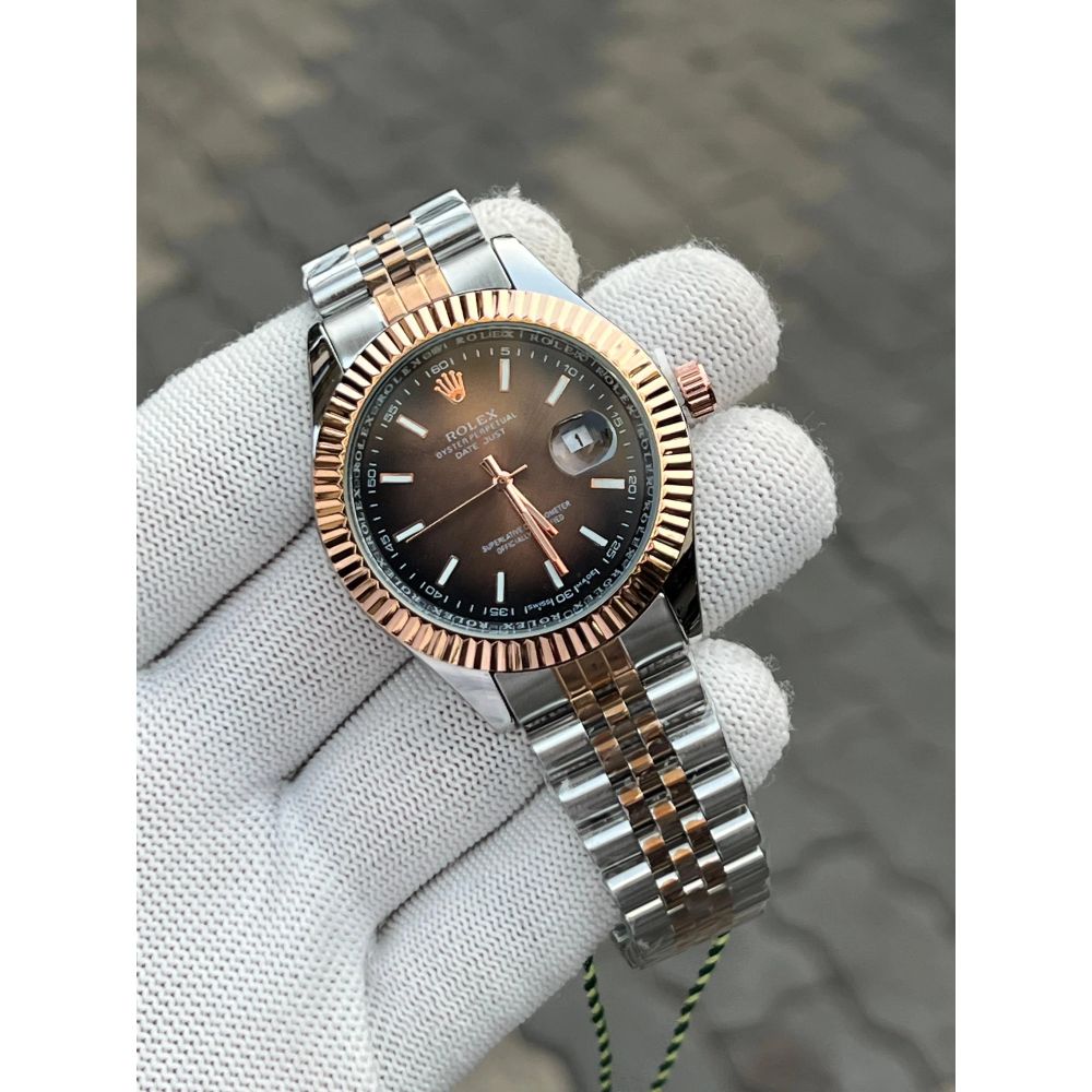 Rolex Date Just Two Tone Brown