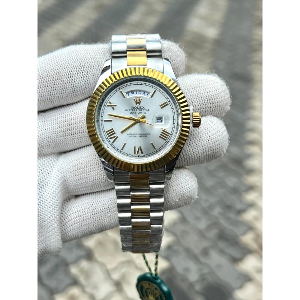 Rolex Day Date Two Tone White Roman