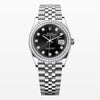 Unisex Date Just 36 Diamond Set Bezel Black Dial