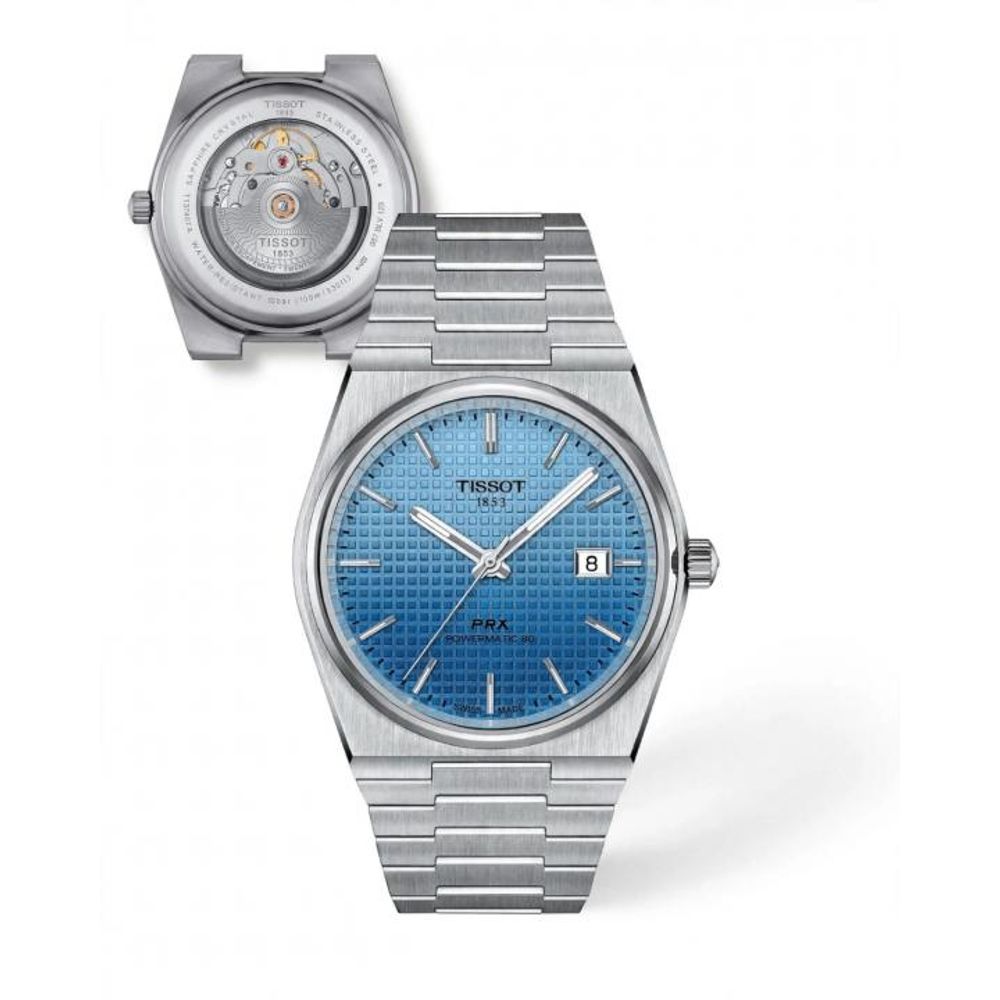 Tissoo_t 1853 Prx Automatic Top Quality silver dual blue