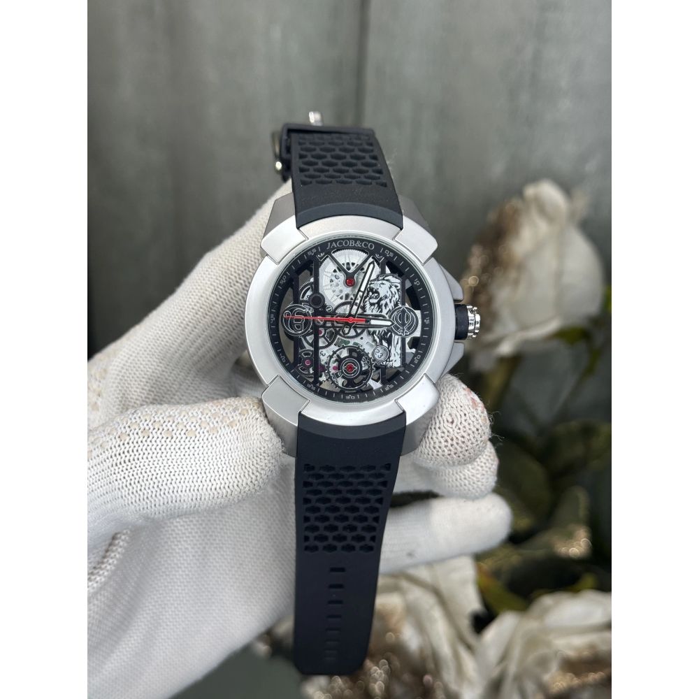Jacob&Co. Sher E Punjab Silver Black Premium Quartz Watch