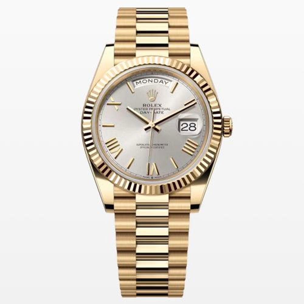 SWISS ETA Rollex Day Date 40MM Coral Gold Dial