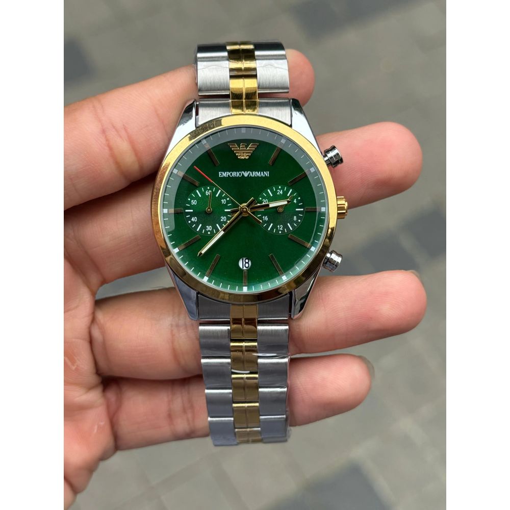 Emporio Arman_i Chronograph Two Tone Green Dial