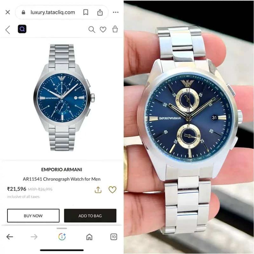 Emporio Armani Chrono Blue dial