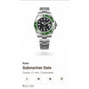 ROLLEX SUBMARINER SILVER GREEN X BLACK AUTOMATIC HEAVY 470