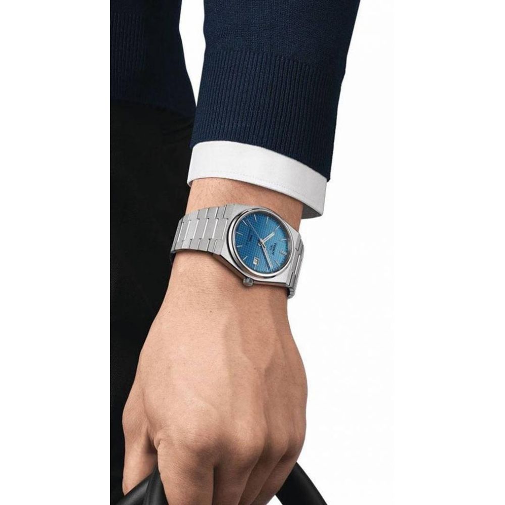 Tissoo_t 1853 Prx Automatic Top Quality silver dual blue