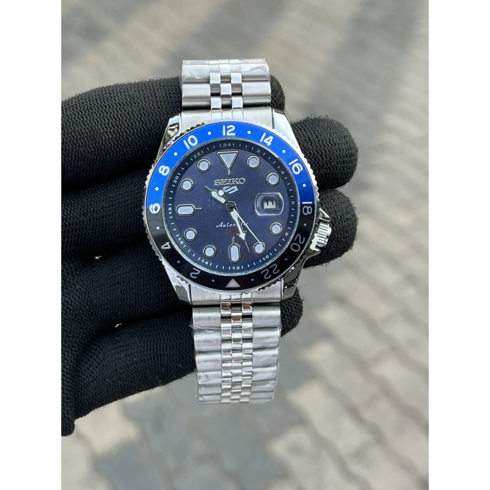 Seik_o 5 Sports Blue GMT Swift Movement Back Open