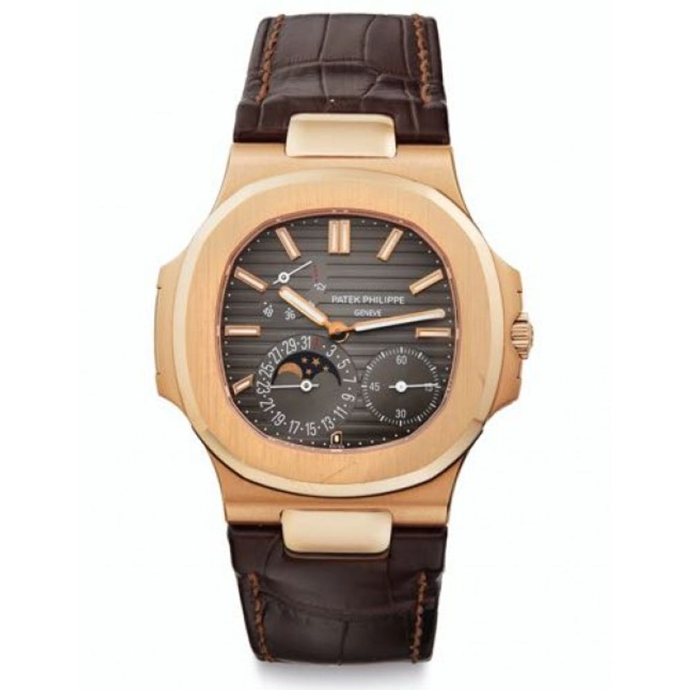 patek philipe power reserve brown leather