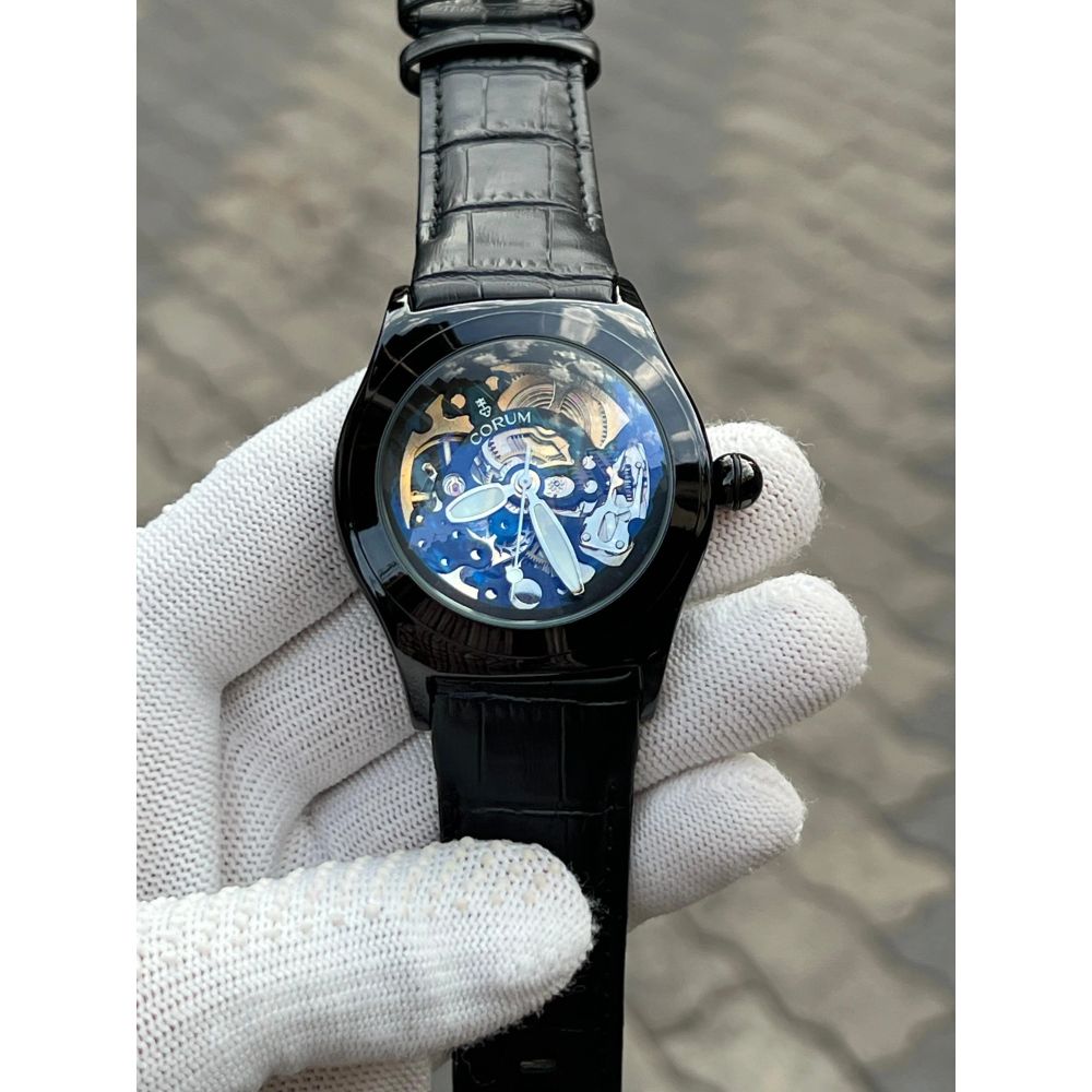 Corum Automatic Black Leather Belt
