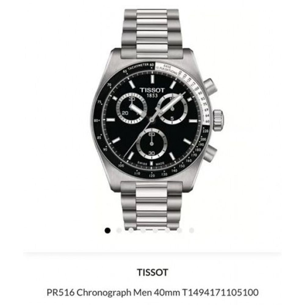 Tisot PR516 Silver Black Authentic Store Quality