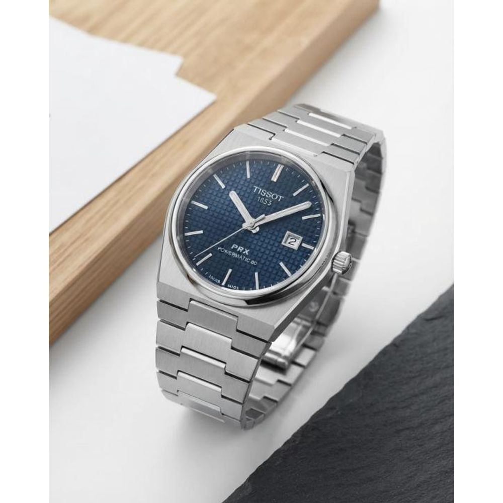 Tissoo_t 1853 PRX Textured Silver Blue Dial