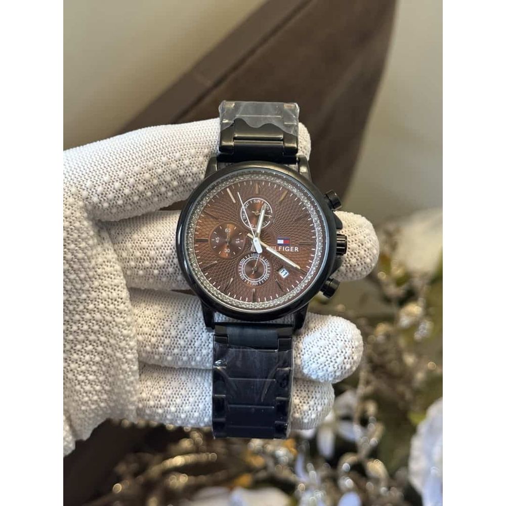 Tommy hilfige r Black With Brown Dial Premium Chronograph Watch