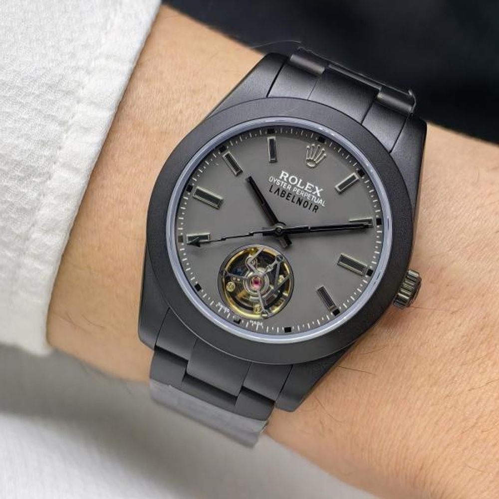 Roleex Oyster Perpetual Matte Black open-heart dial Automatic  (192)