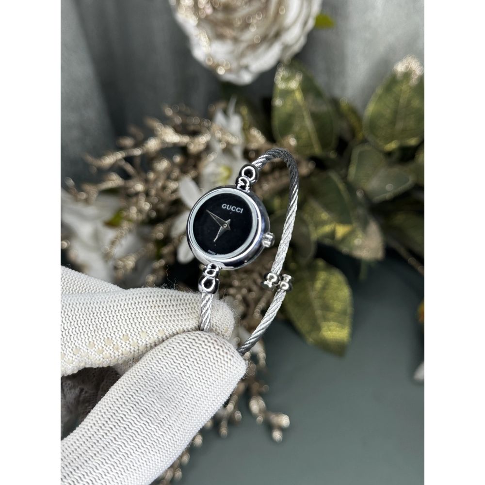 Gucc i Bracelet Silver Black Premium Watch