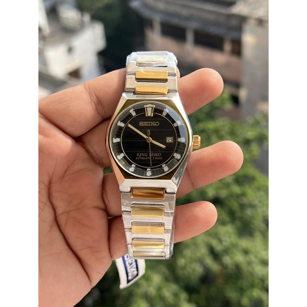 SEIKO KING BLACK DIAL SWIFT  MOVEMENT BACK OPEN PREMIUM QUALITY