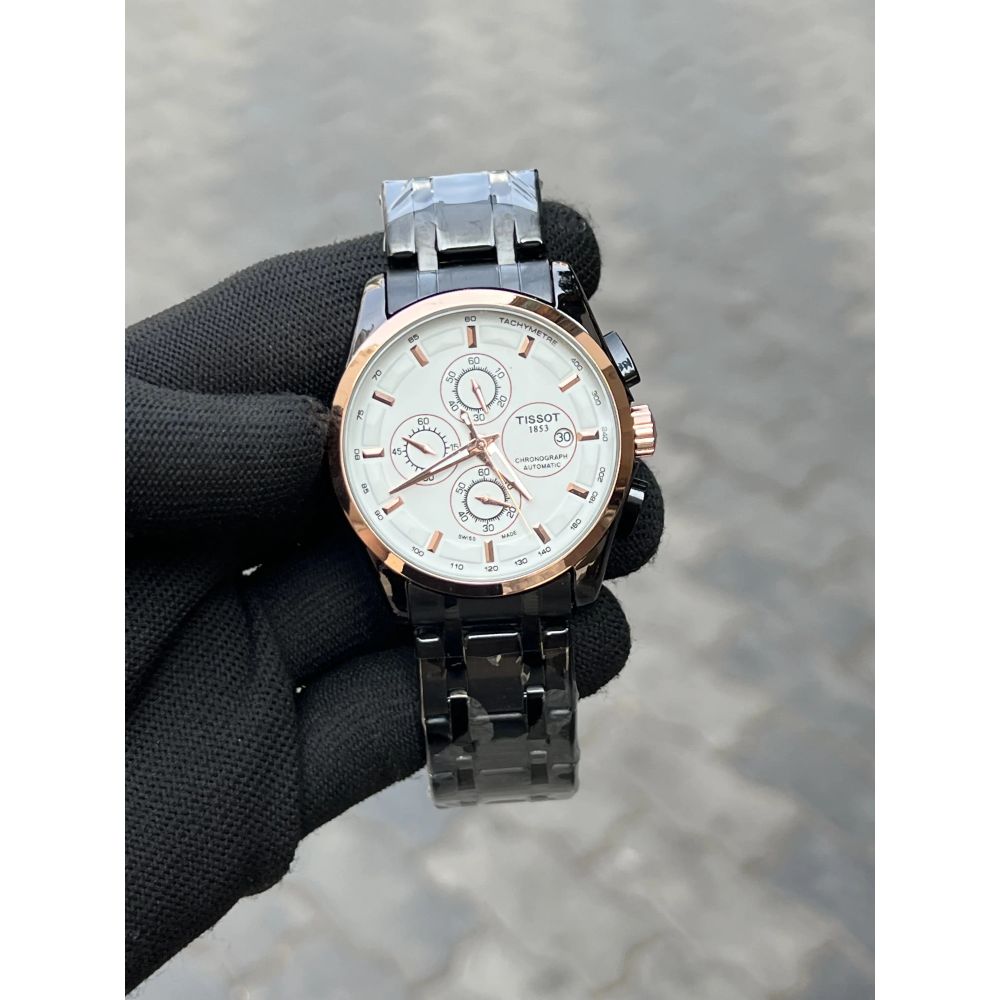 Tisso_t 1853 Chain Black Rose Gold White