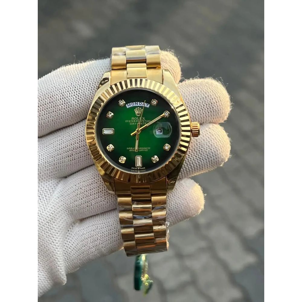 Rolex Day Date Diamond Green Gold