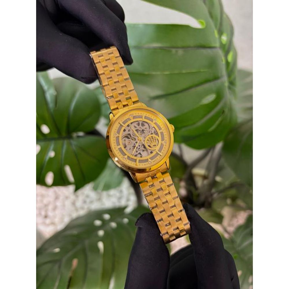 Rollex Mechanical Automatic Golden Watch