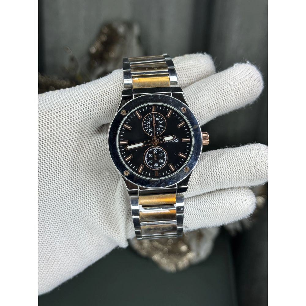 Guess Jet Dual Tone Black Metal Premium Watch