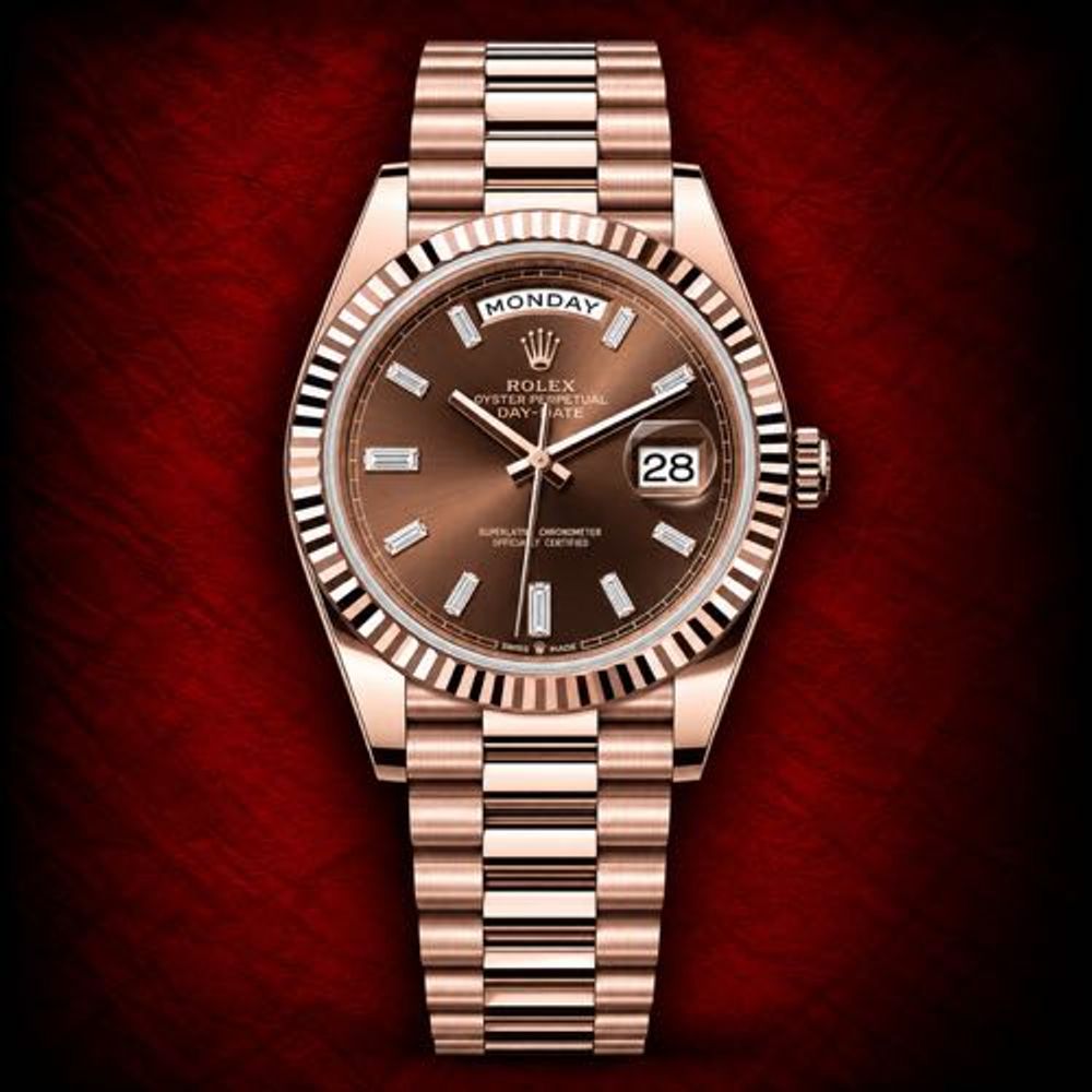 Semi ETA Rollex Day Date Everosegold Chocolate Diamond Dial