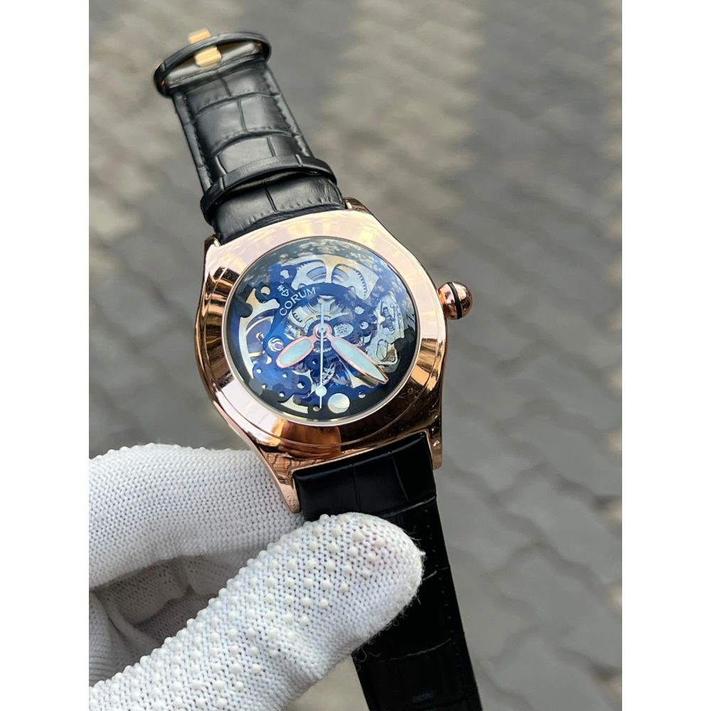 Corum Automatic Leather Belt Black Gold