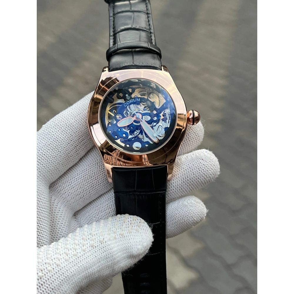 Corum Automatic Leather Belt Black Gold