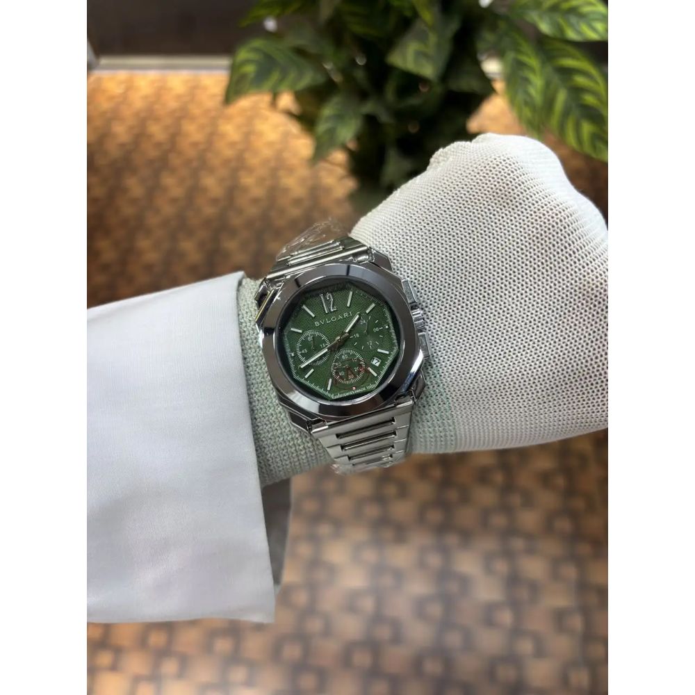 Bvlgari Octo Finissimo chronograph silver-Green