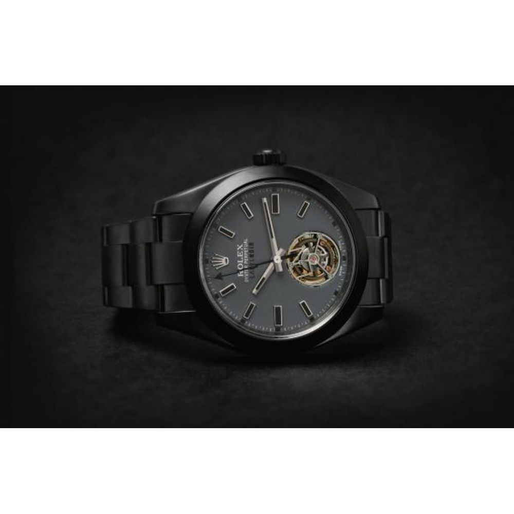 Roleex Oyster Perpetual Matte Black open-heart dial Automatic  (192)