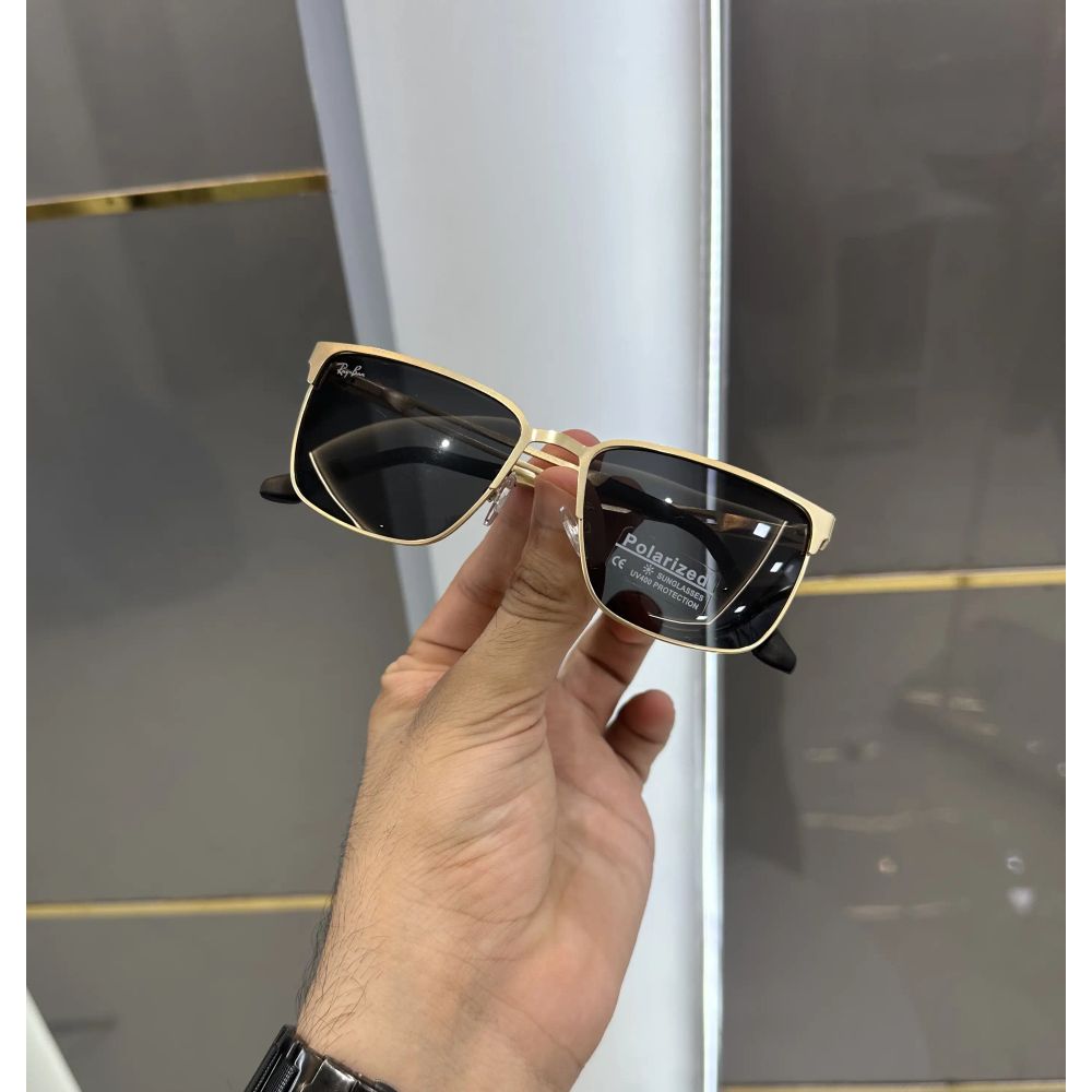 RayBan Gold Black Premium Shades 2825