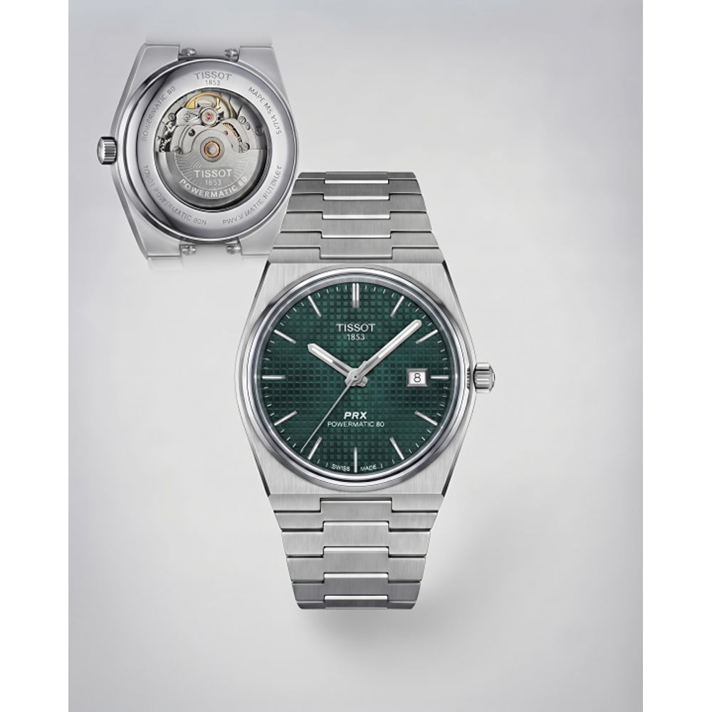 Tissoo_t 1853 Prx Automatic Top Quality Silver-Green