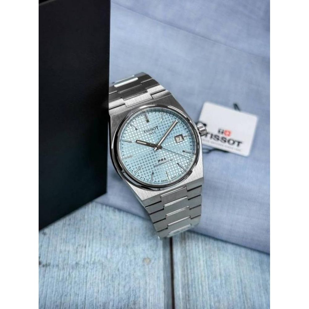Tissoo_t 1853 Prx Automatic Top Quality Silver-SkyBlue