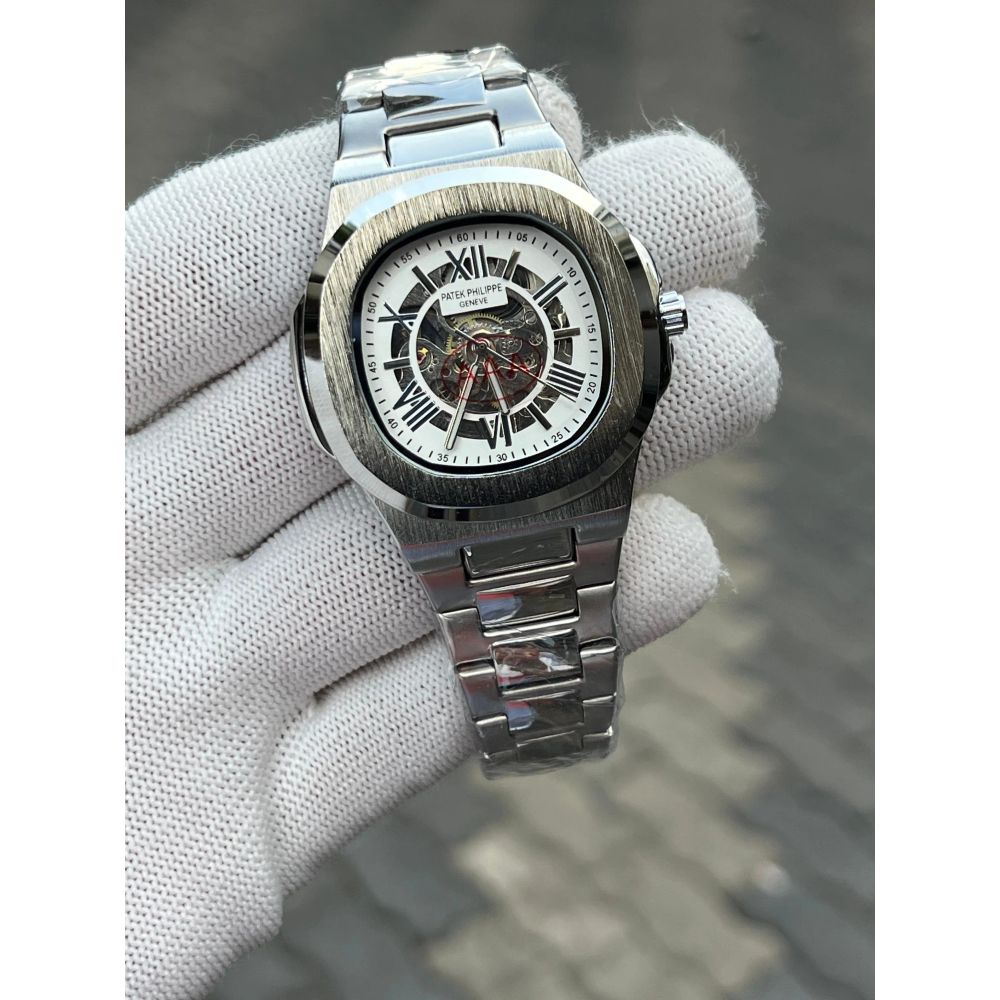 Patek Phillipe Skeleton Roman Silver White