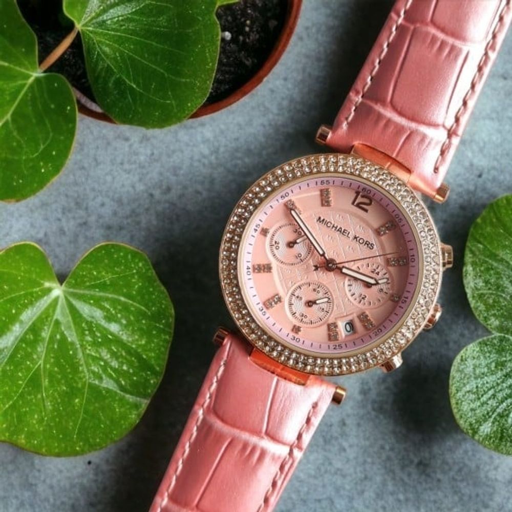 MICHEAL KORS LADIES LEATHER WATCH