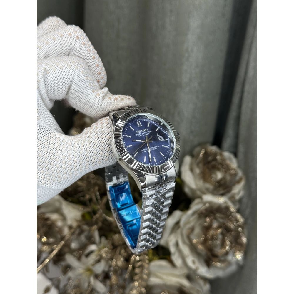 Seik o Datejust Silver Blue Premium Watch