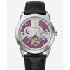 Patek Phillipe Peacock Witness Tourbillon Silver Purple Dial