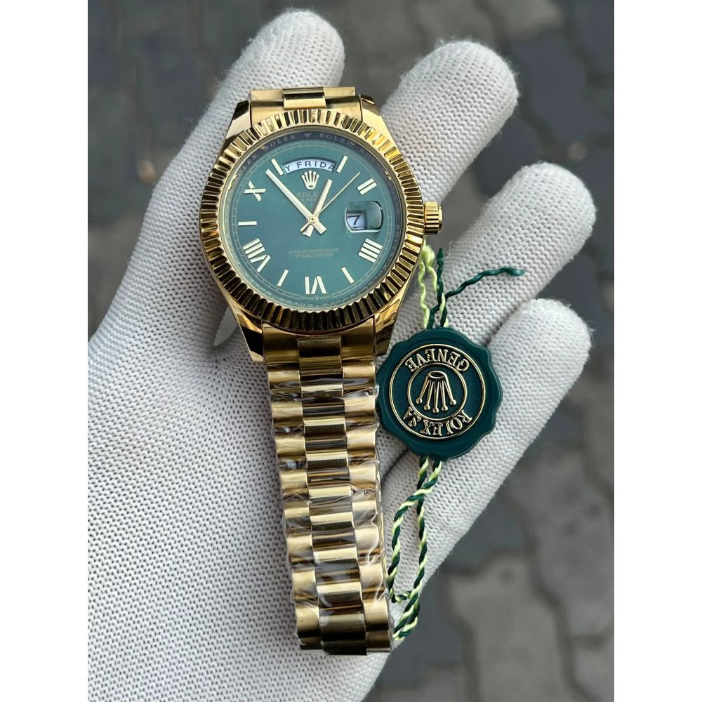 Rolex Day Date Gold Green Roman
