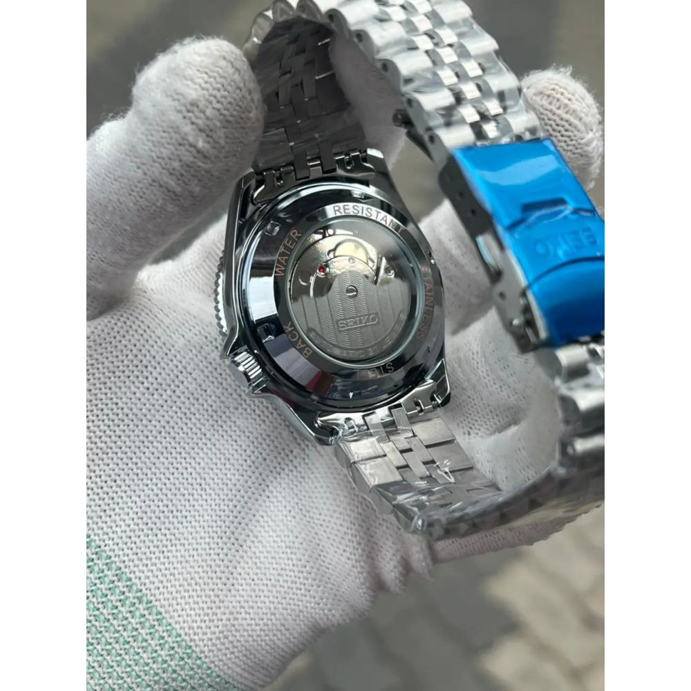 Seik_o Gmt Sports Quartz Back Open 4 Niddle Swift Movement Black