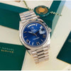 Rollex Day Date Silver Blue