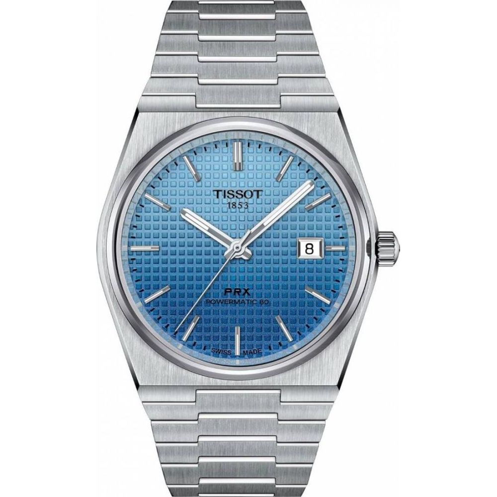 Tissoo_t 1853 Prx Automatic Top Quality silver dual blue