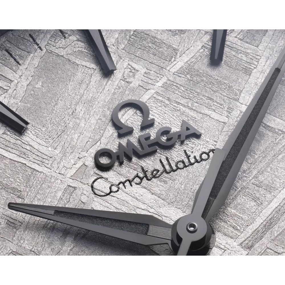 Omegha Constellation 41 mm Meteorite Watch silver white design