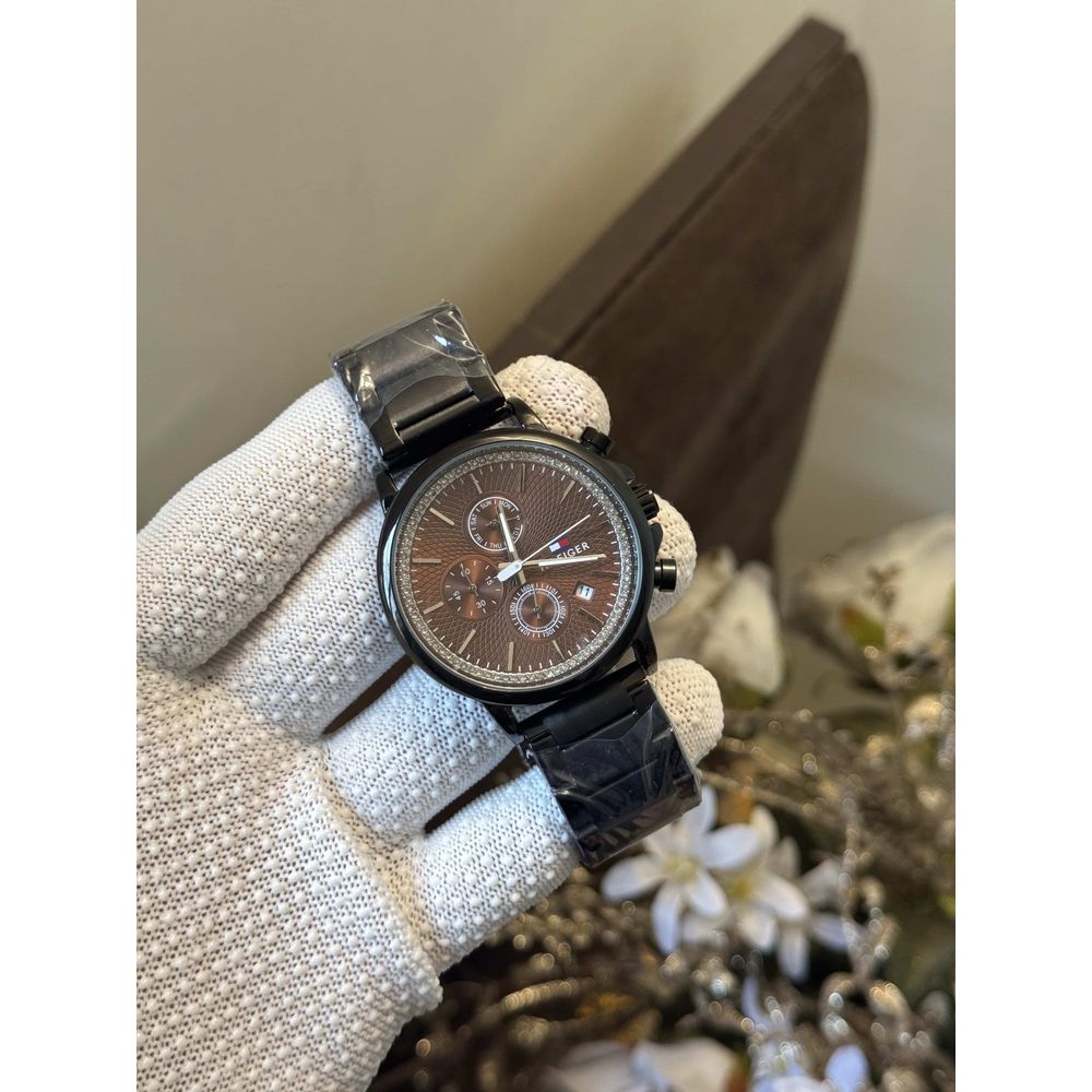 Tommy hilfige r Black With Brown Dial Premium Chronograph Watch