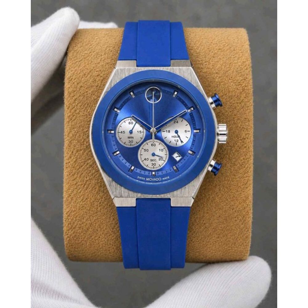 MOVADO BLUE SILVER F1015