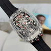 Bugatti Chiron Sapphire Clear Case Black Strap