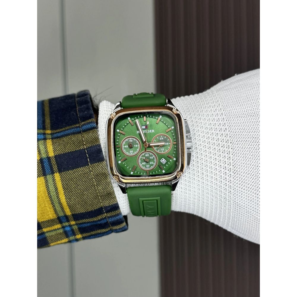 Tommy Hilfige r Copper Green Square Premium Chronograph Watch