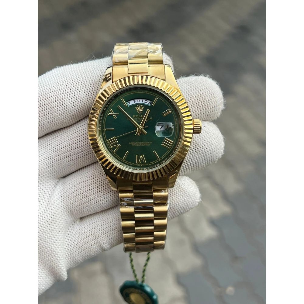 Rolex Day Date Gold Green Roman
