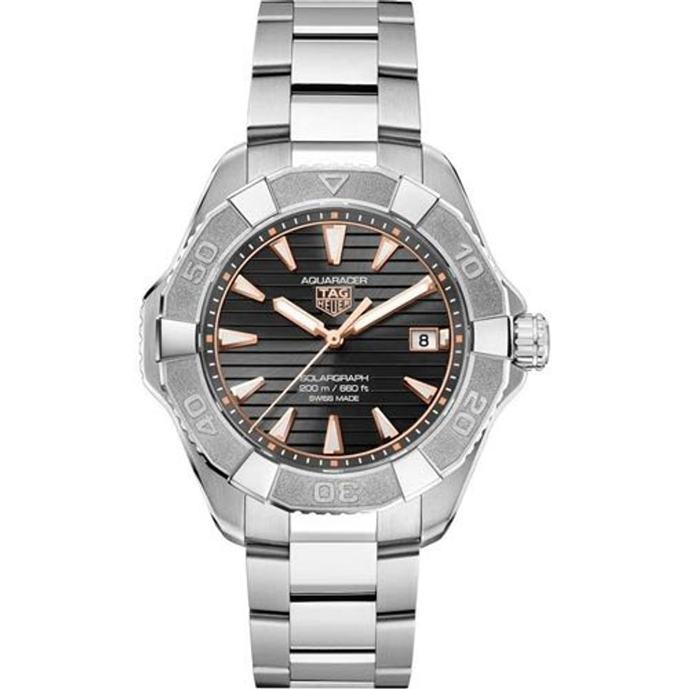 Tag Huer Aquaracer Professional 200 Solargraph Silver Black Rose Gold